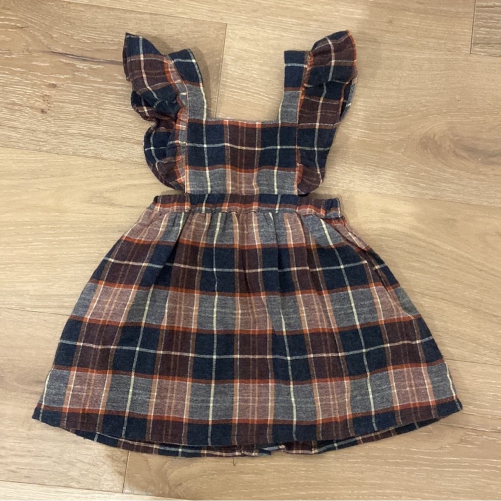 Zara baby girls plaid jumper dress size 2-3 years
